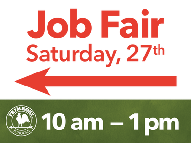 Job Fair Yard Sign with Date, Time, Left Directional Arrow