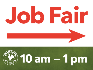 Job Fair Yard Sign with Time, Right Directional Arrow