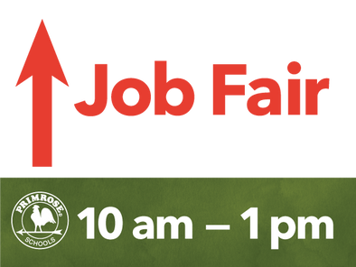 Job Fair Yard Sign with Time, Ahead Directional Arrow