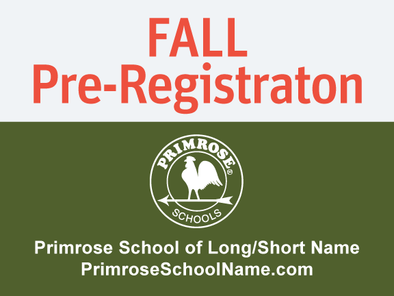 Fall Pre-Registration Yard Sign